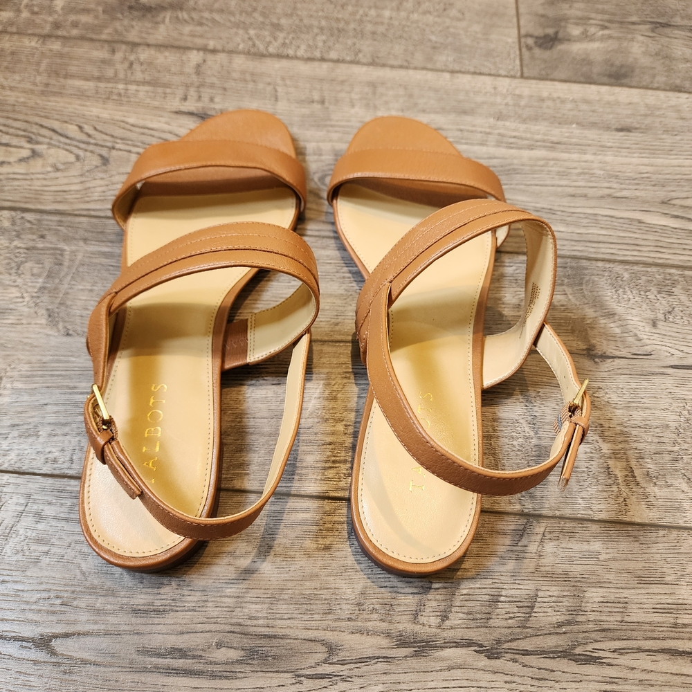 Talbots Women's Keri Nappa Sandals Size 11M Brown Leather - Picture 3 of 7